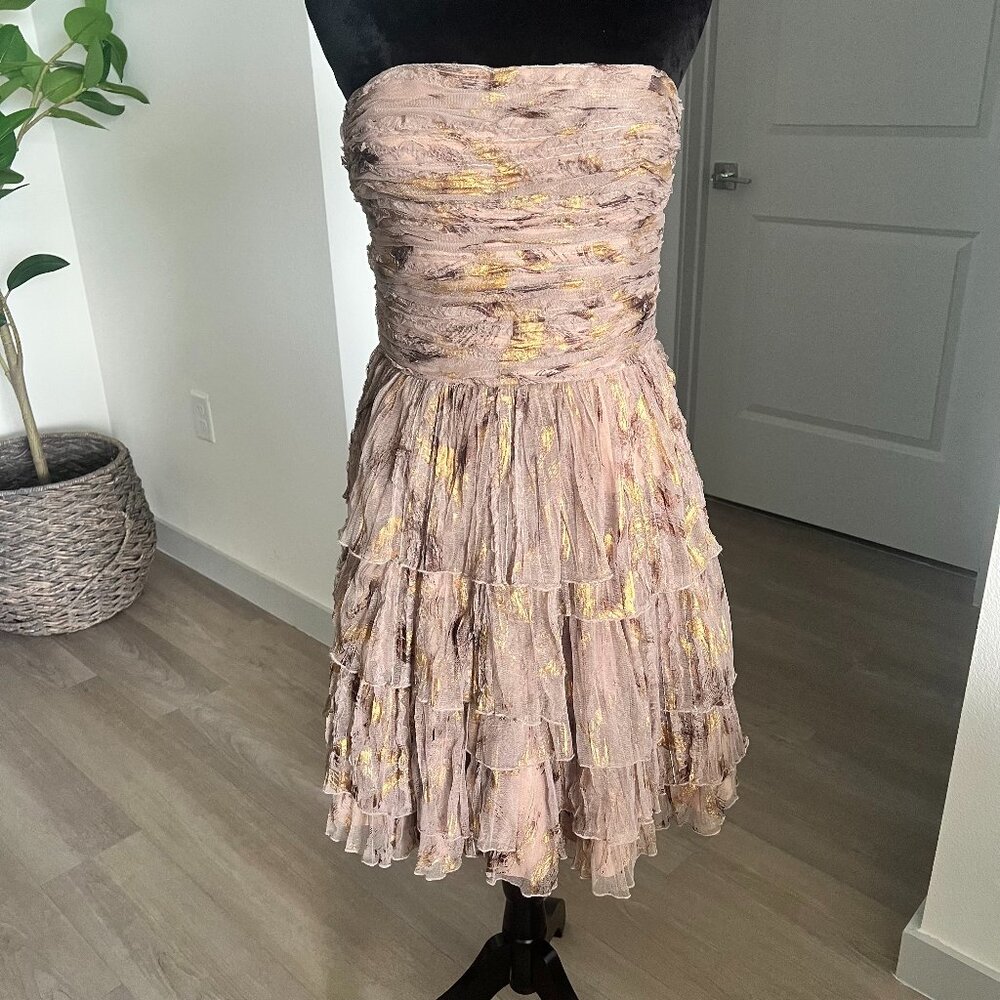Aiden Mattox Strapless Tierred Short Cocktail Dress Sz 10 Formal Wedding Party